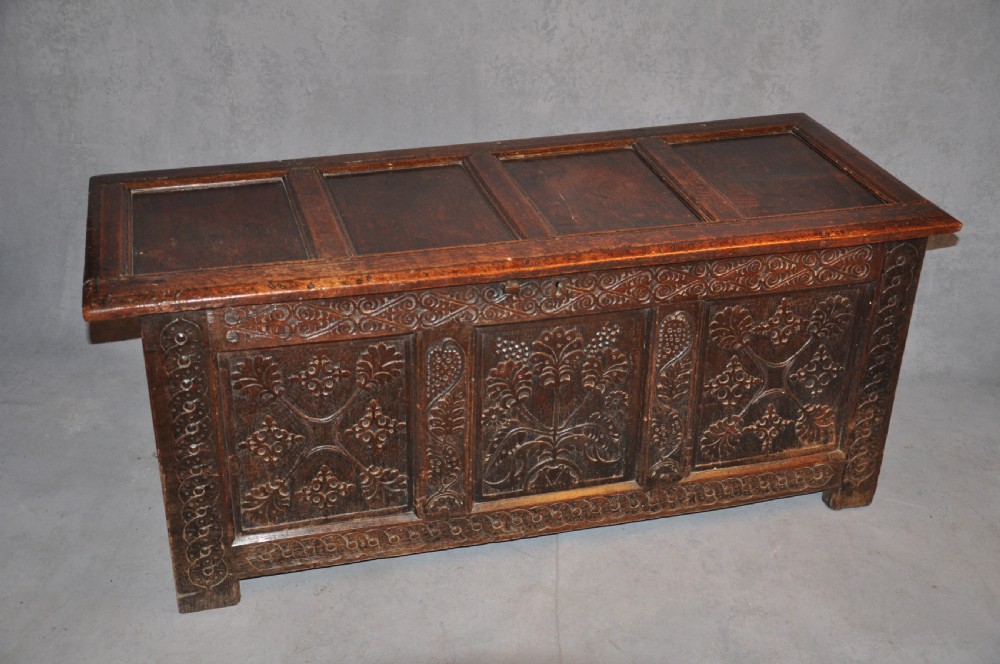 17th Century paneled Oak Coffer  View IV