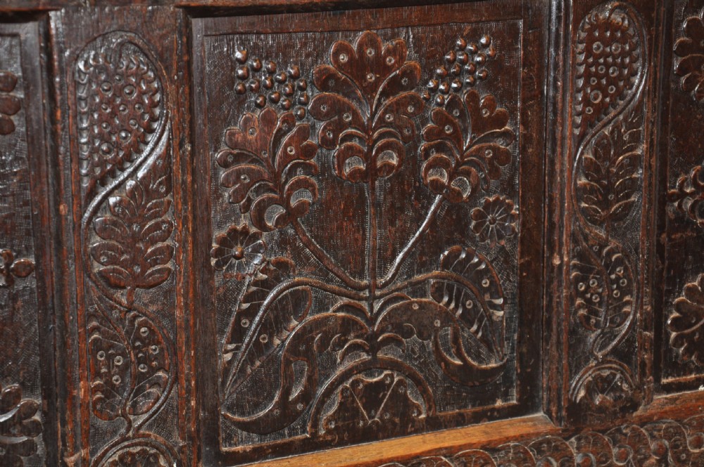 17th Century paneled Oak Coffer  View V