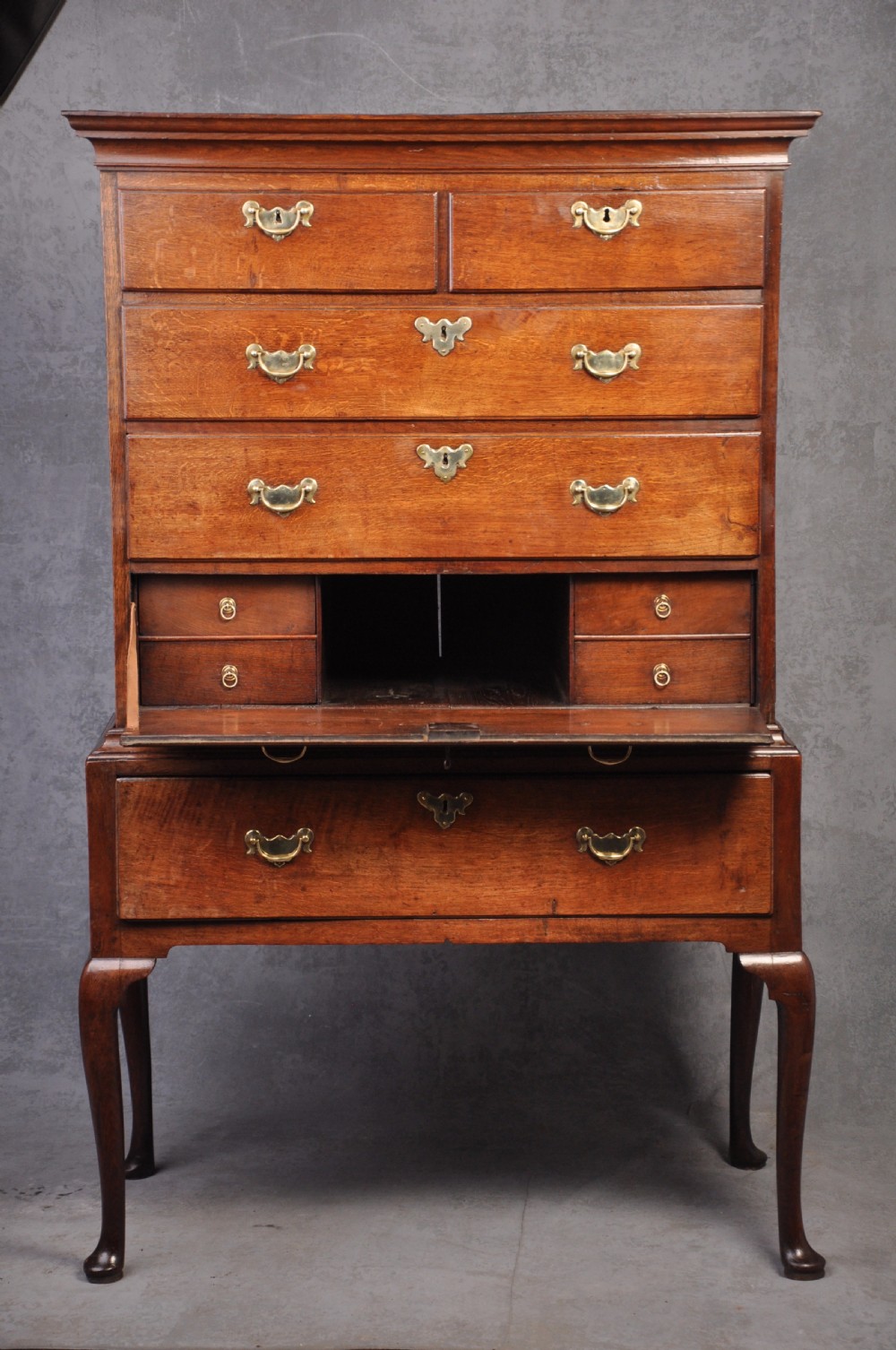 Fine 18th Century Oak Secretaire Chest On Stand View III