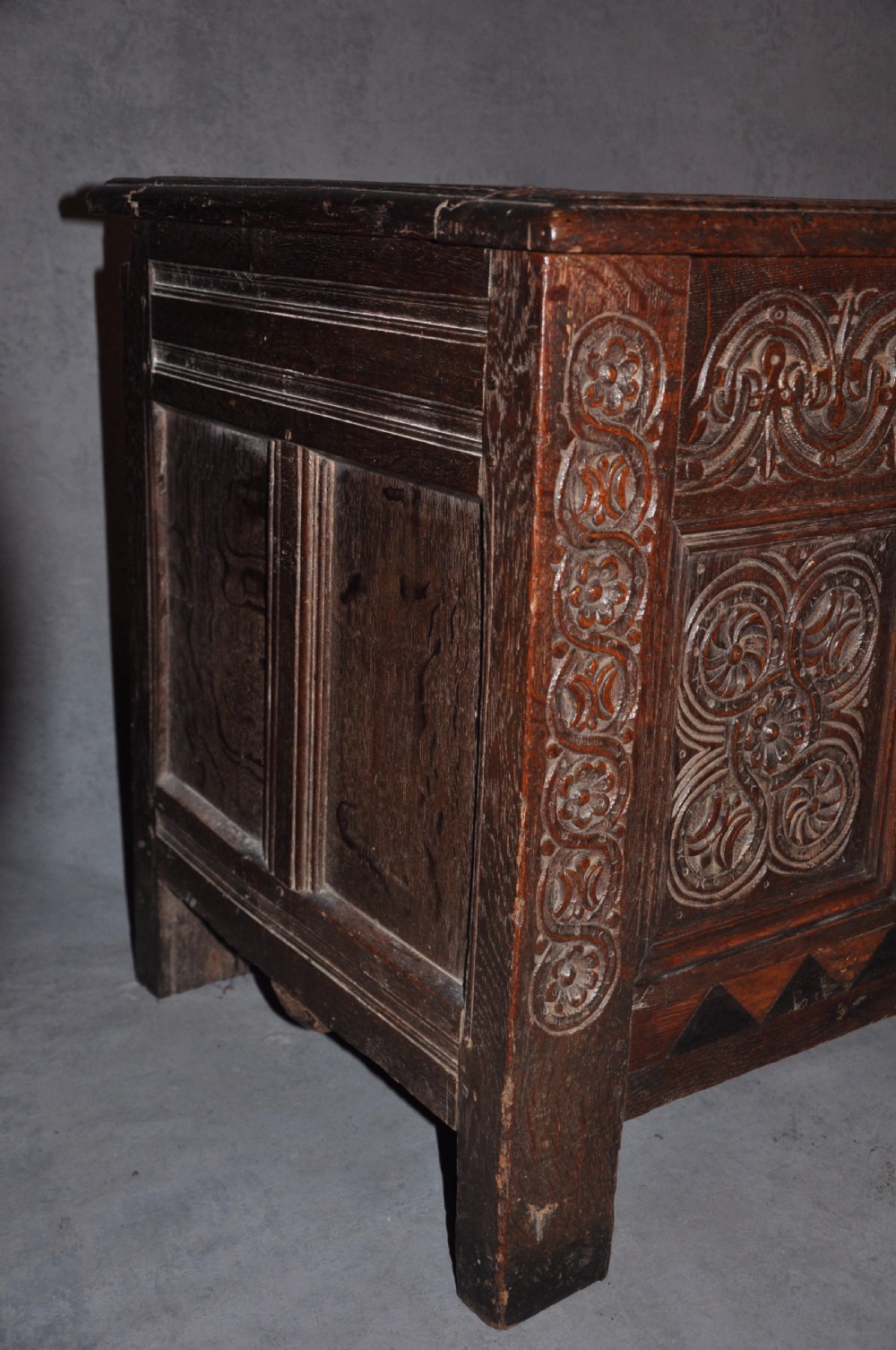  17th Century Panelled Coffer  View V