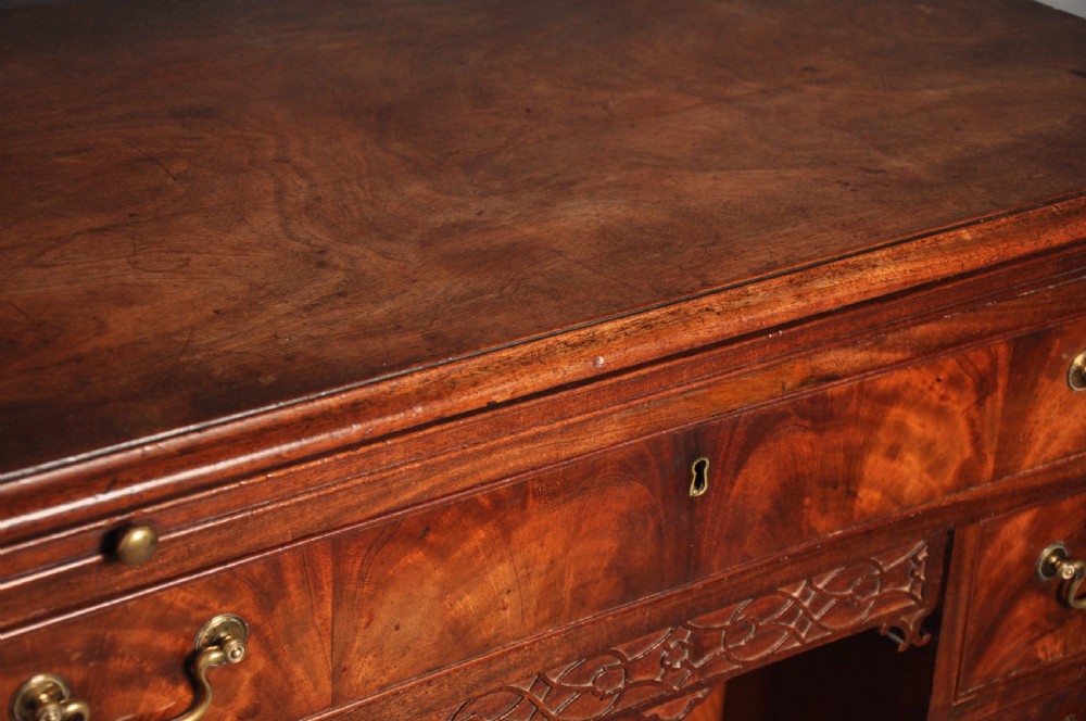 18th Century Chippendale Mahogany Kneehole Desk View XII