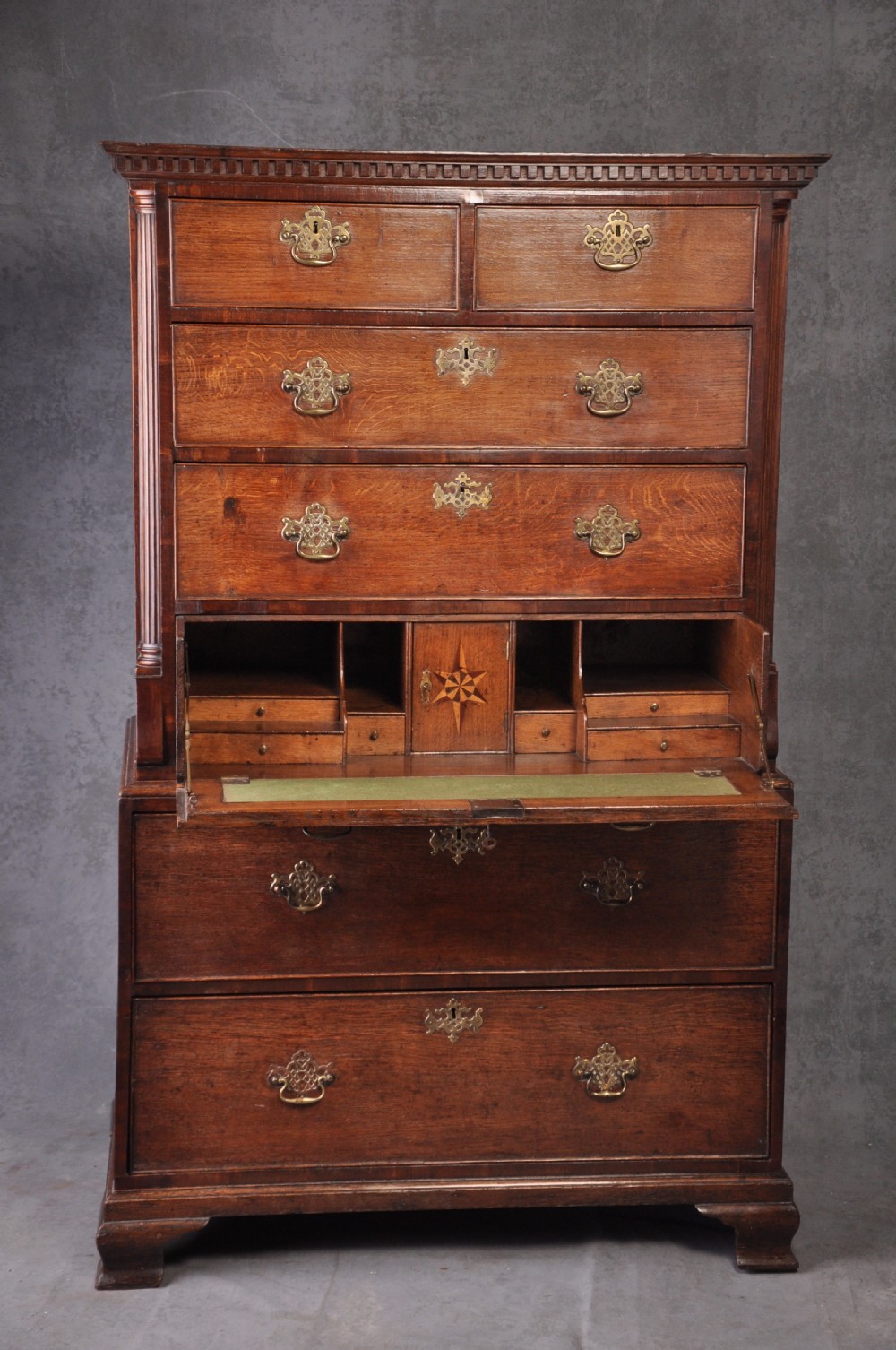 18th Century Oak Secretaire Tallboy Of Small Proportions View II