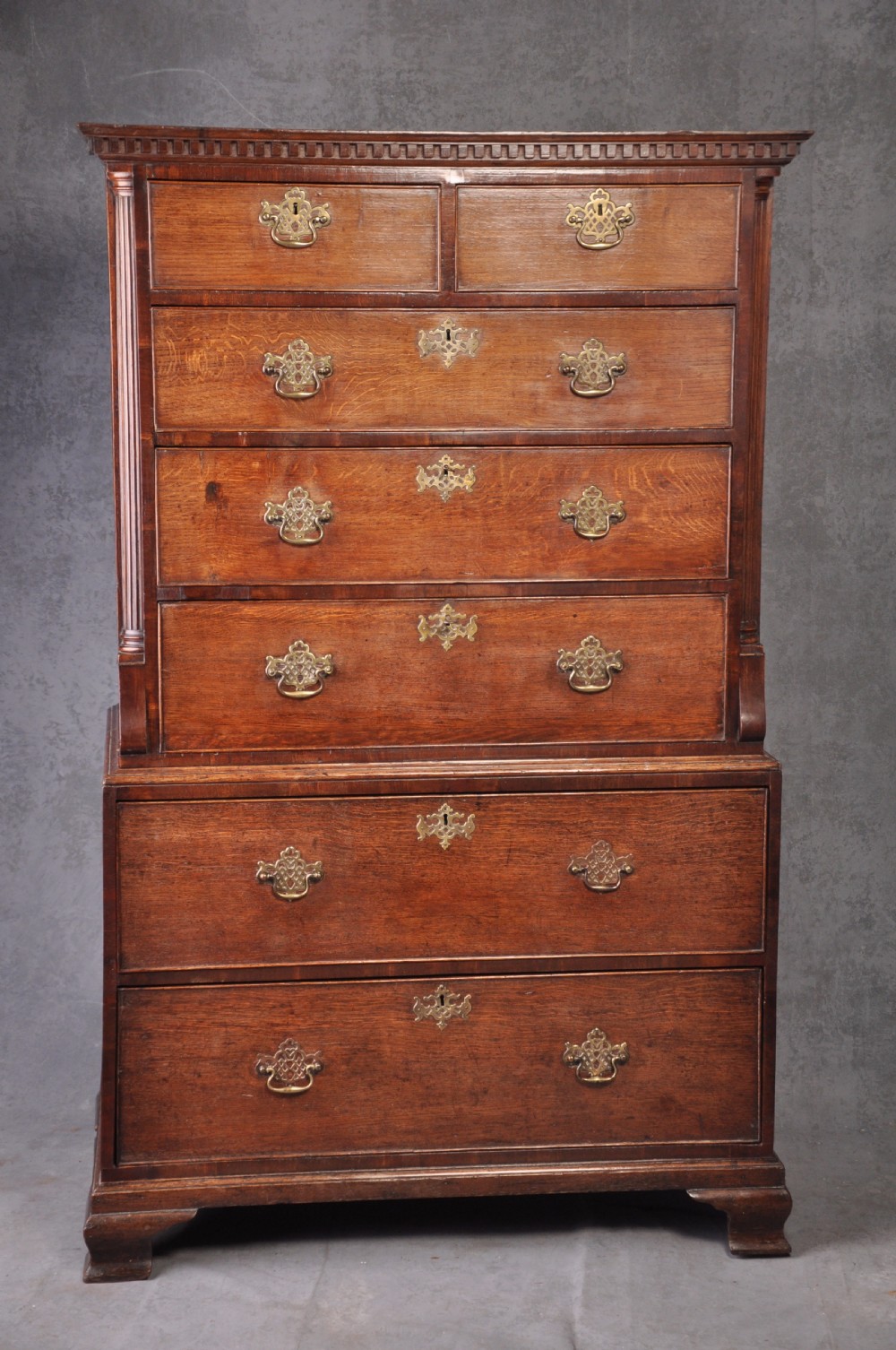 18th Century Oak Secretaire Tallboy Of Small Proportions View VII