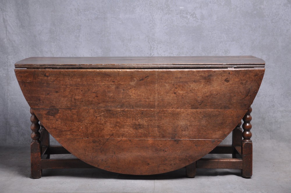 Large 17th Century Oak Drop Leaf Table