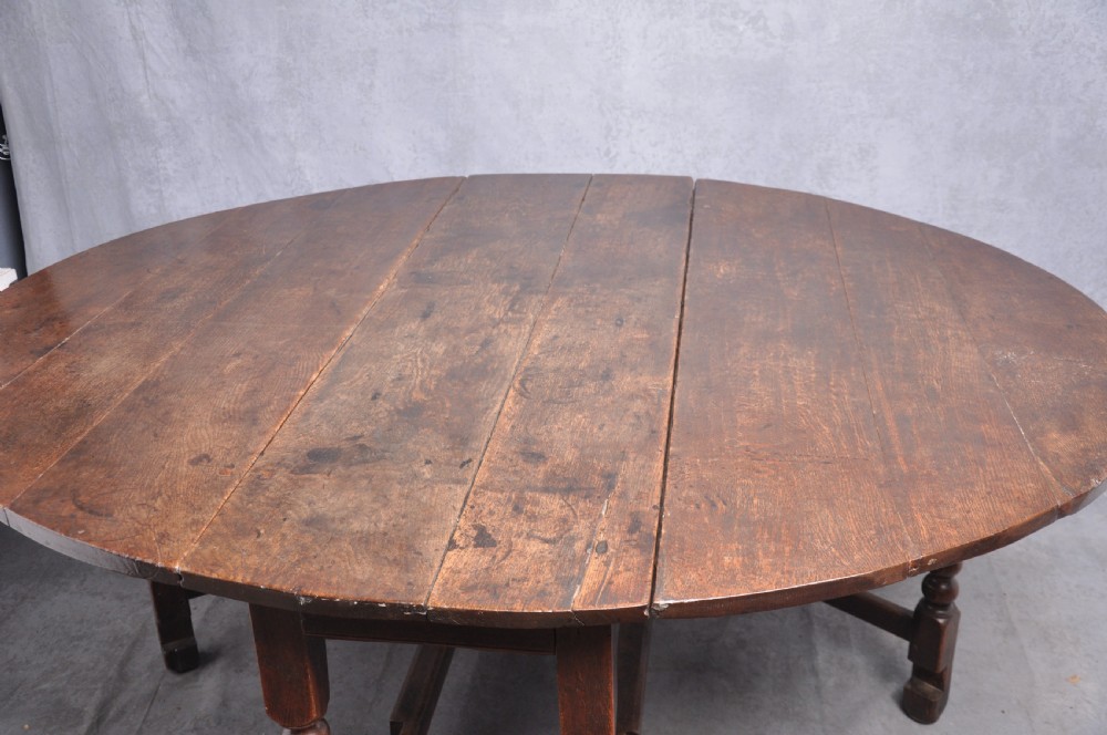 Large 17th Century Oak Drop Leaf Table View III