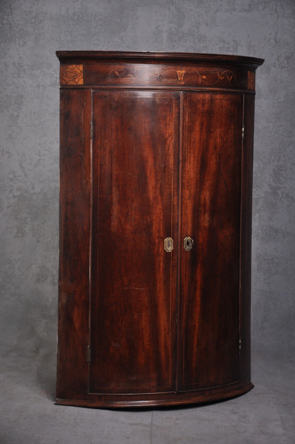 18th Century Bow Fronted Corner Cupboard