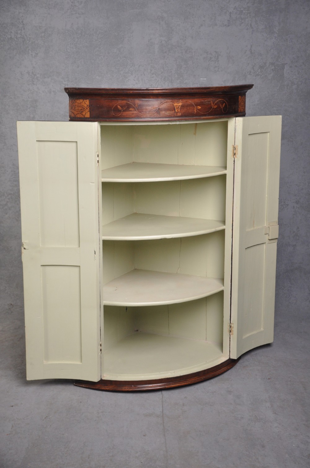 18th Century Bow Fronted Corner Cupboard View V