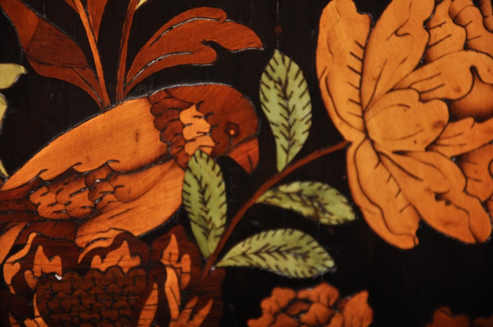 Charles II Olive Oyster-Veneered And Floral Marquetry Cabinet On Stand. View XV