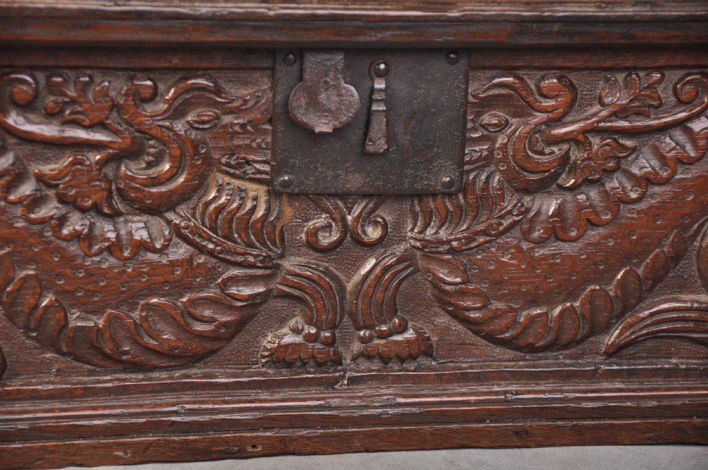17th Century Carved Oak Box  View IV