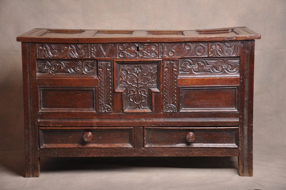 Dated 17th Century Oak Coffer