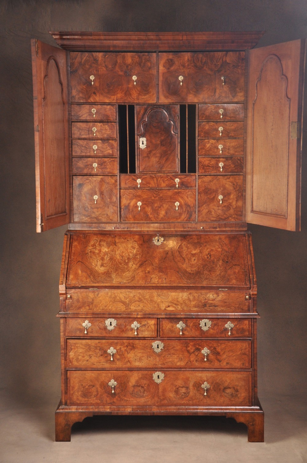 Queen Anne Walnut Bureau Cabinet  View II