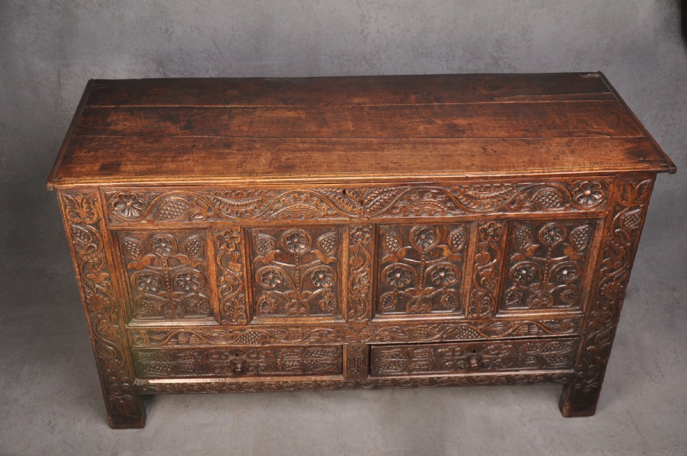 17th Century Carved Oak Coffer View IV