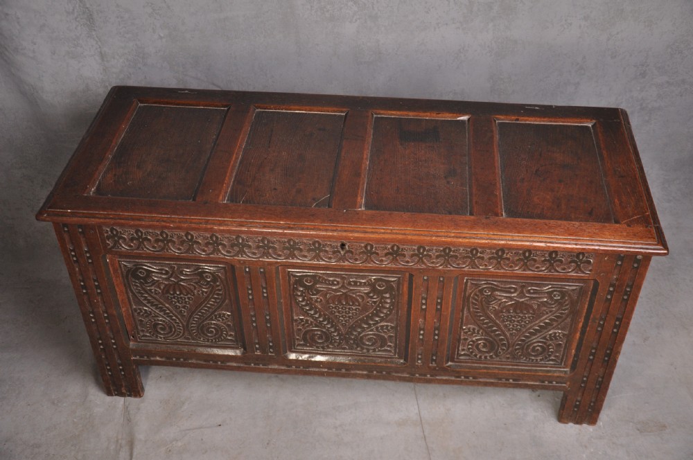 17th Century panelled Oak Coffer View VIII