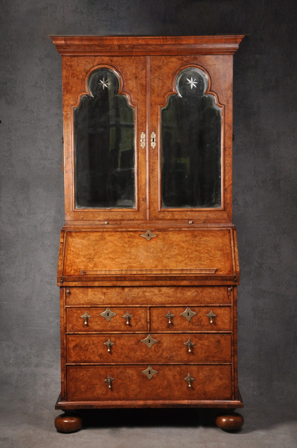 17th Century Burr Walnut Bureau Cabinet  View II