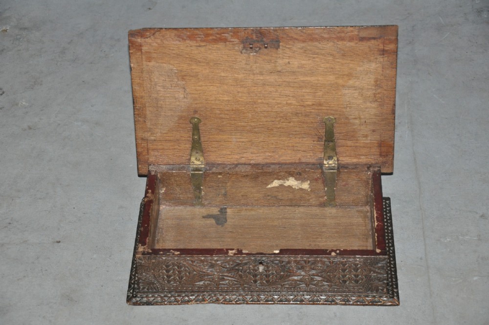 17th Century Oak Chip Carved Box View VII