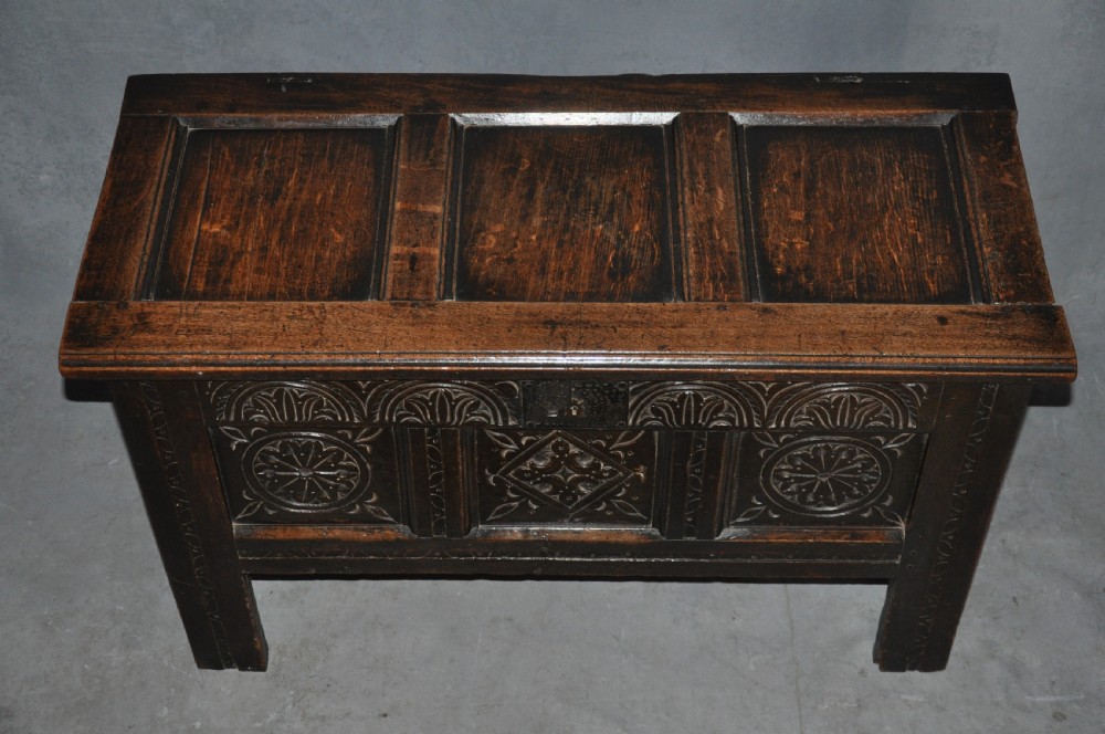 Small 17th Century Panelled Oak Coffer View II