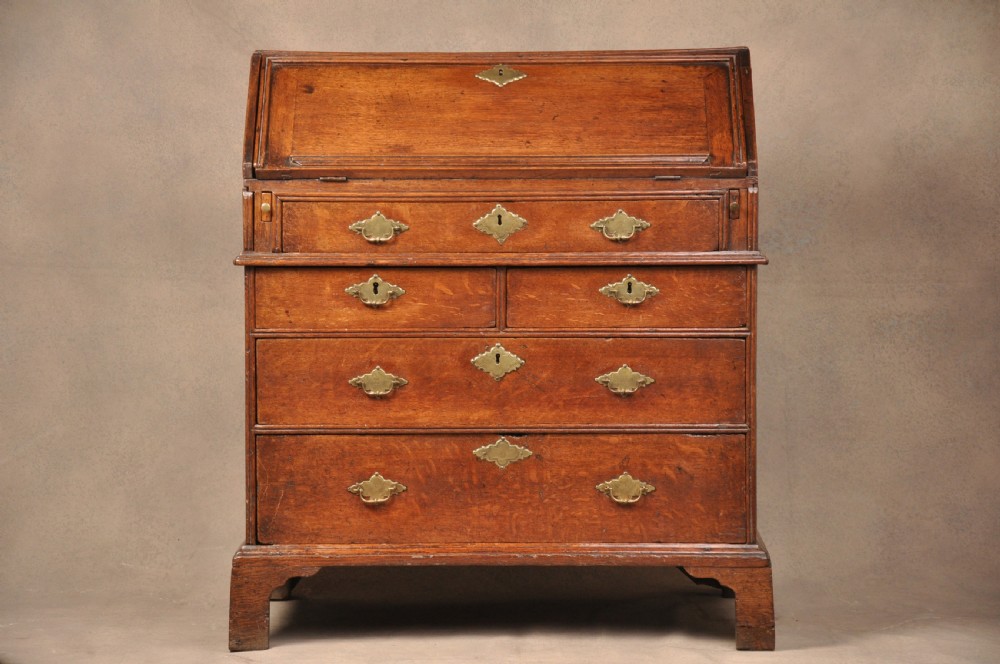 18th Century Queen Anne Oak Bureau 