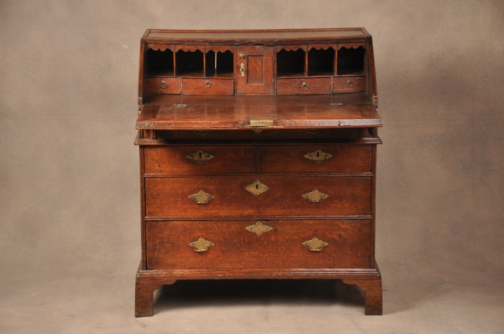 18th Century Queen Anne Oak Bureau  View IV