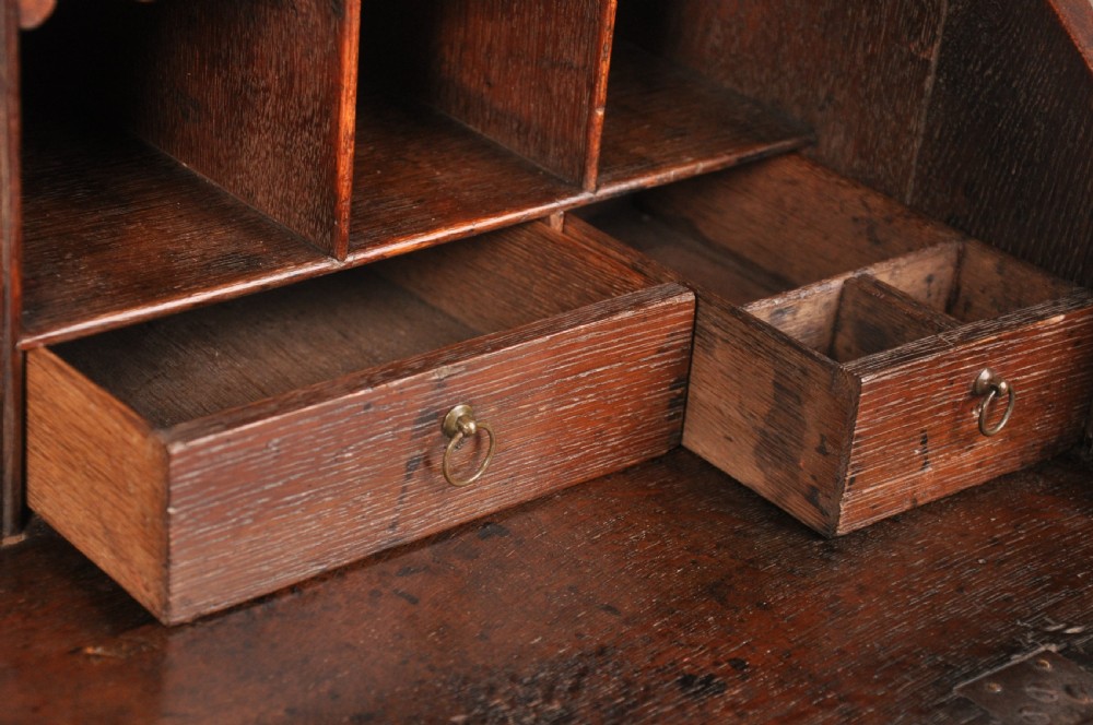 18th Century Queen Anne Oak Bureau  View IX