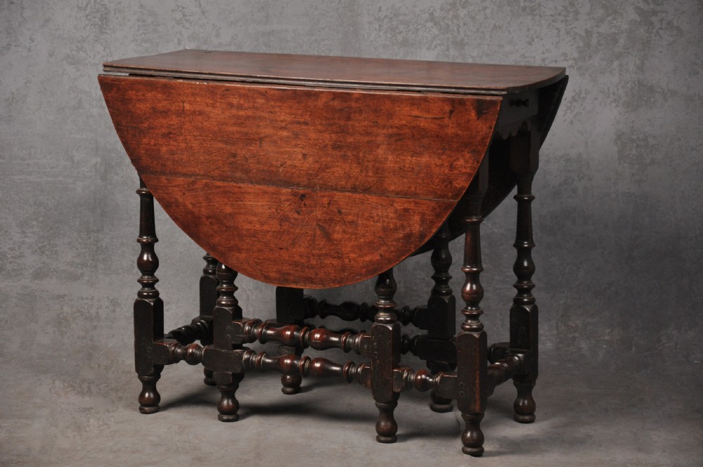 Rare Small 17th Century Walnut Gateleg Table