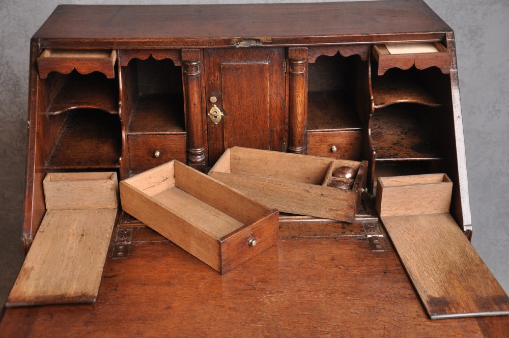Small Early 18th Century Oak Bureau View IV