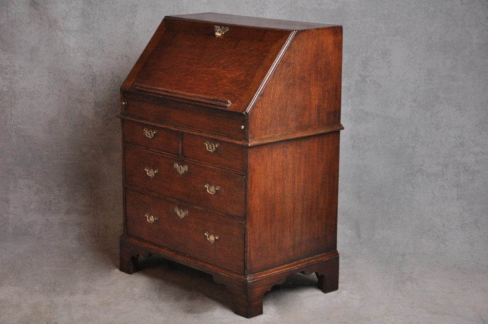 Small Early 18th Century Oak Bureau View X