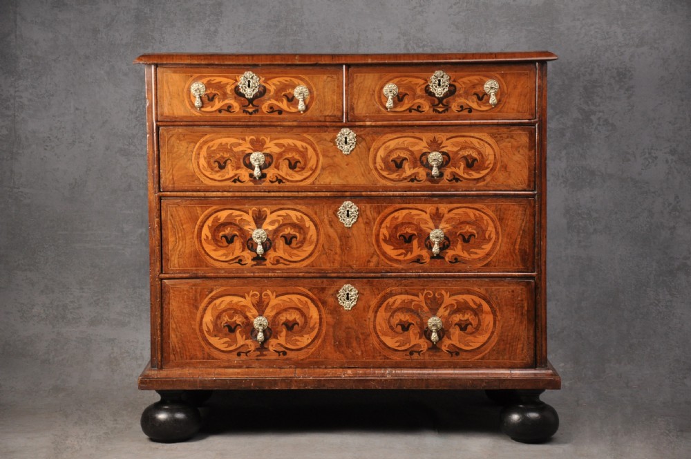 17th Century Marquetry Chest Of Drawers