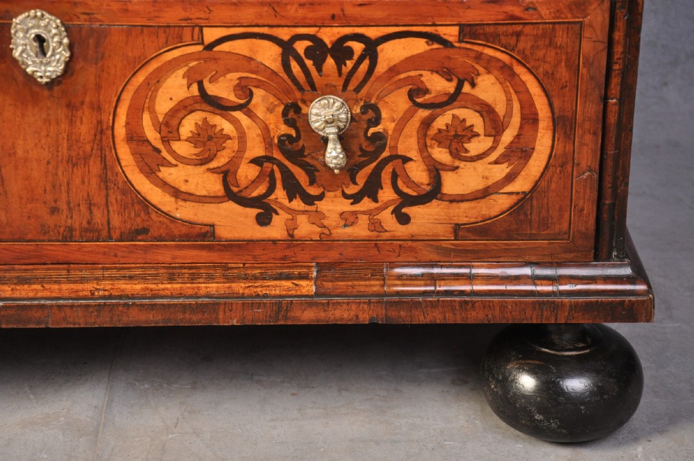 17th Century English Walnut and Marquetry Chest Of Drawers View IV