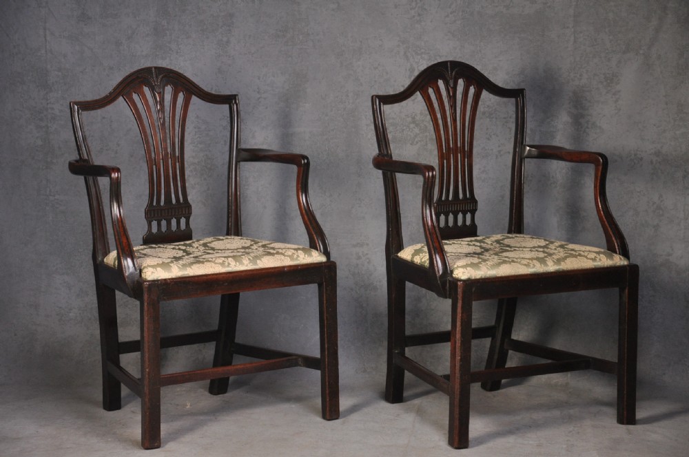 Pair Of 18th Century Mahogany Hepplewhite Armchairs View X