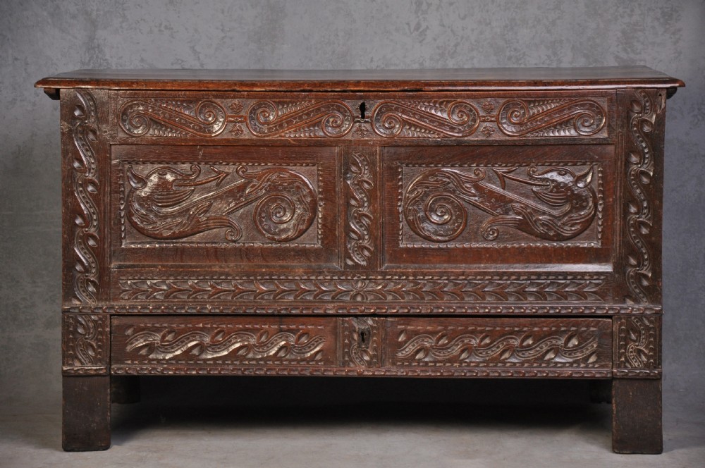 Rare 17th Century Oak Coffer