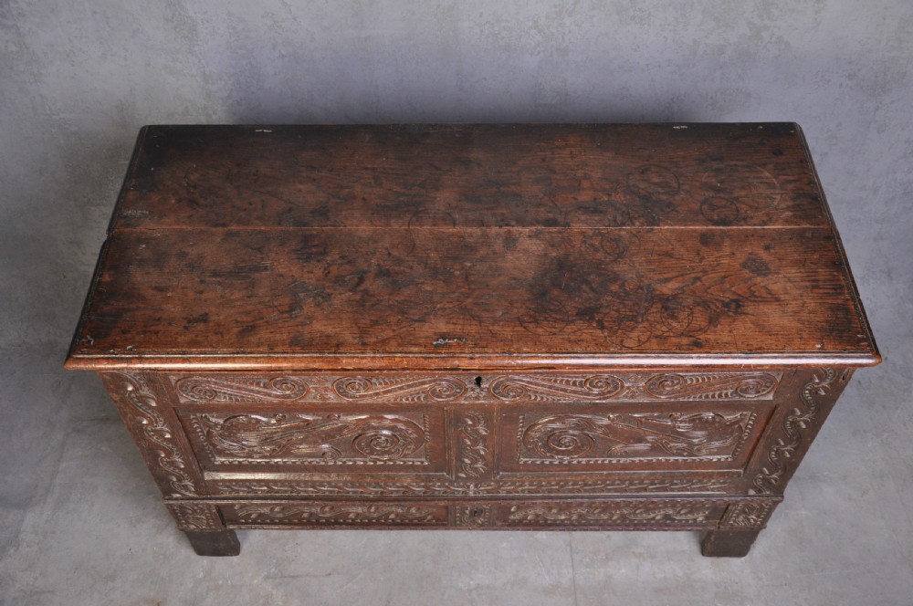 Rare 17th Century Oak Coffer View III