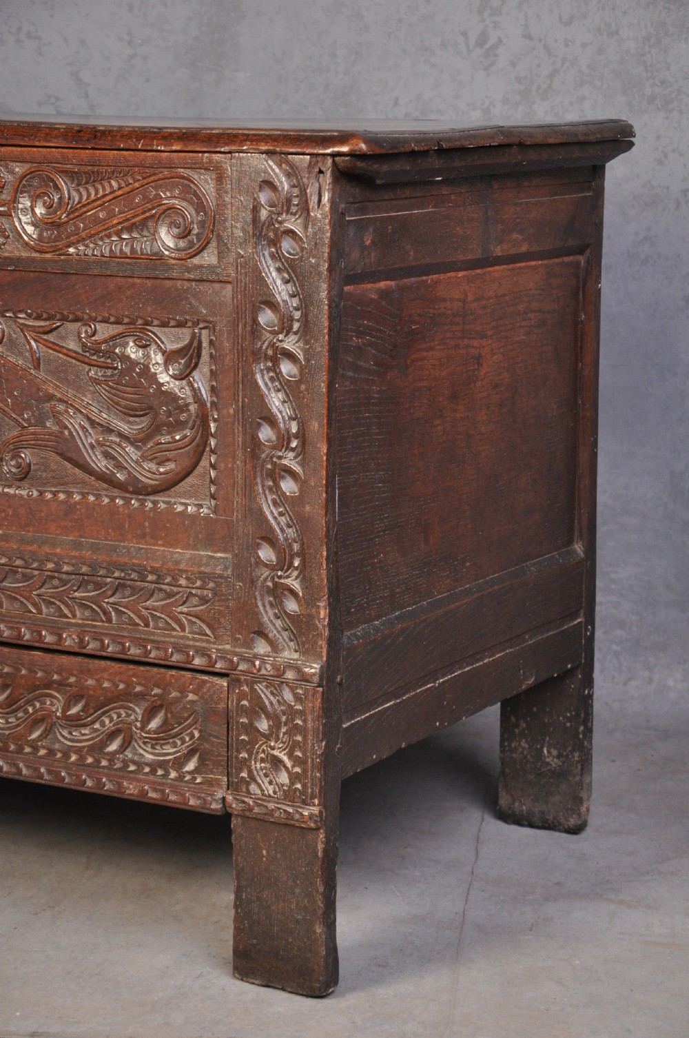 Rare 17th Century Oak Coffer View X