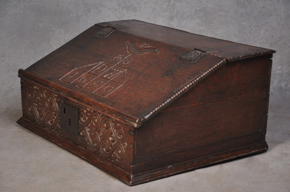 Dated 17th Century Oak Box View V