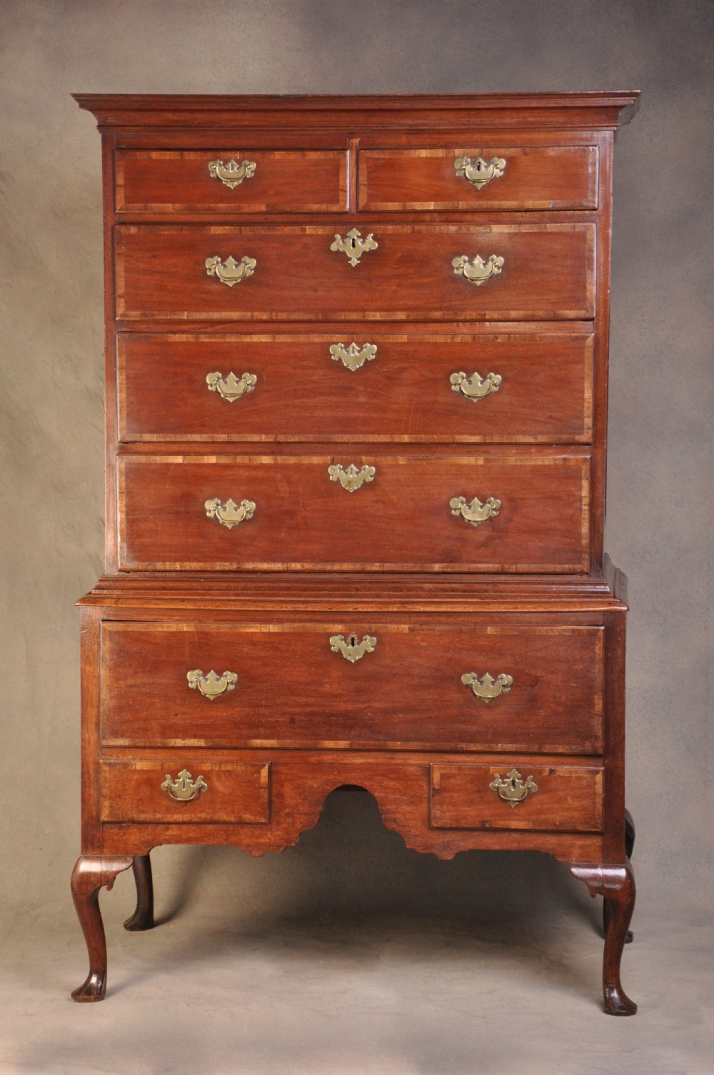 18th Century Red Walnut Chest On Stand