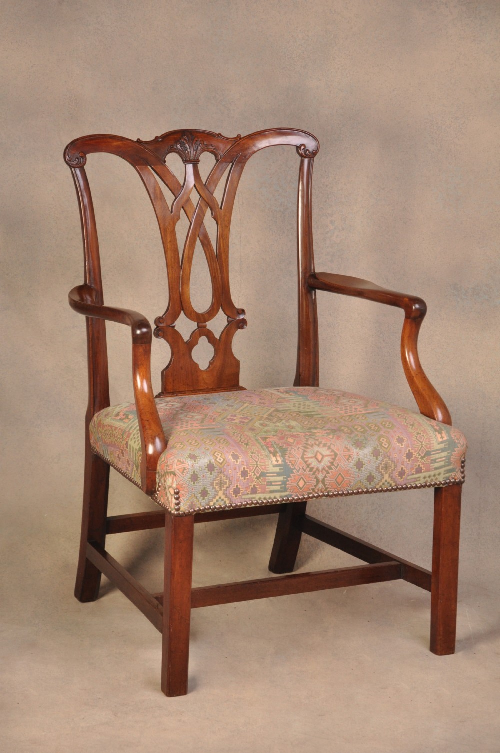 Large 18th Century Mahogany chippendale Armchair