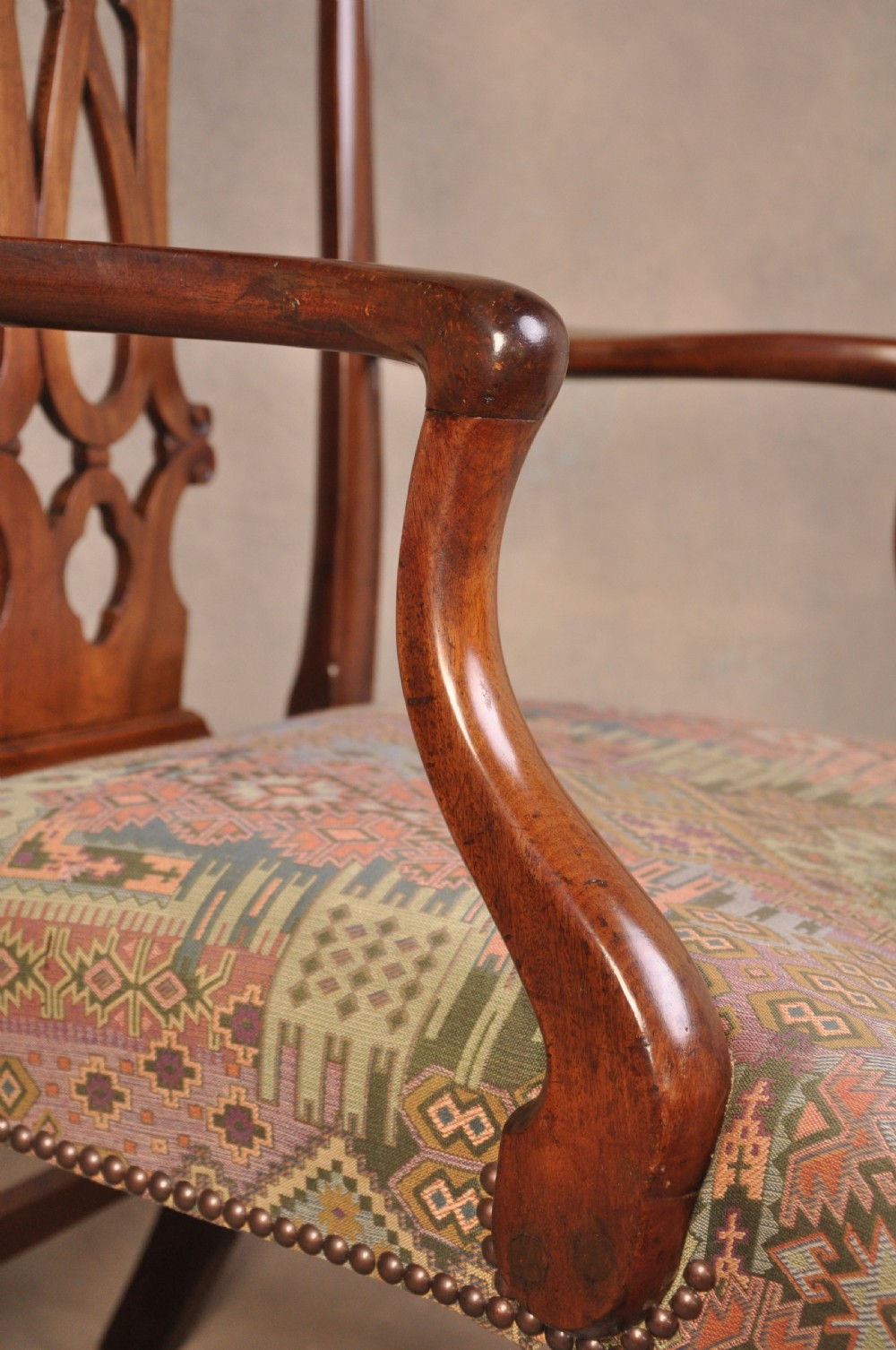 Large 18th Century Mahogany chippendale Armchair View V