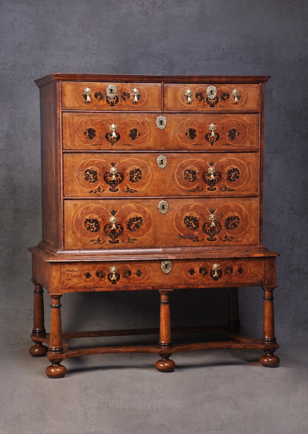 17th Century Marquetry Chest On Stand 