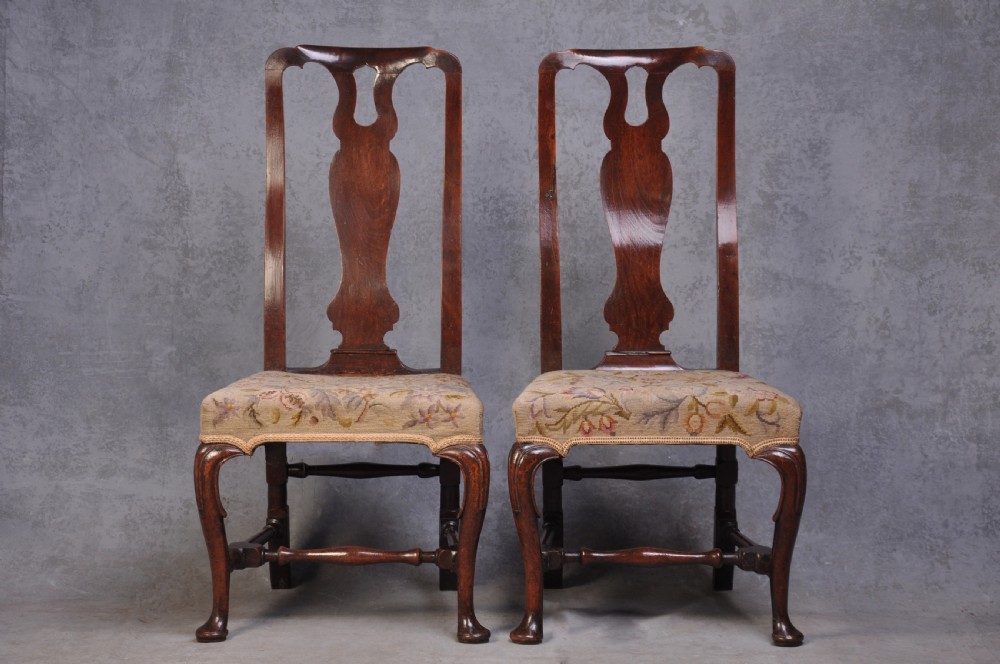 A Pair Of Early 18th Century Walnut Side Chairs View XII