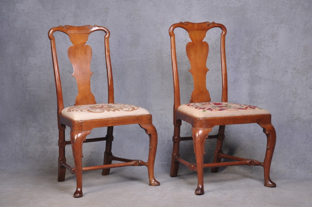Pair Of Early 18th Century Walnut Side Chairs