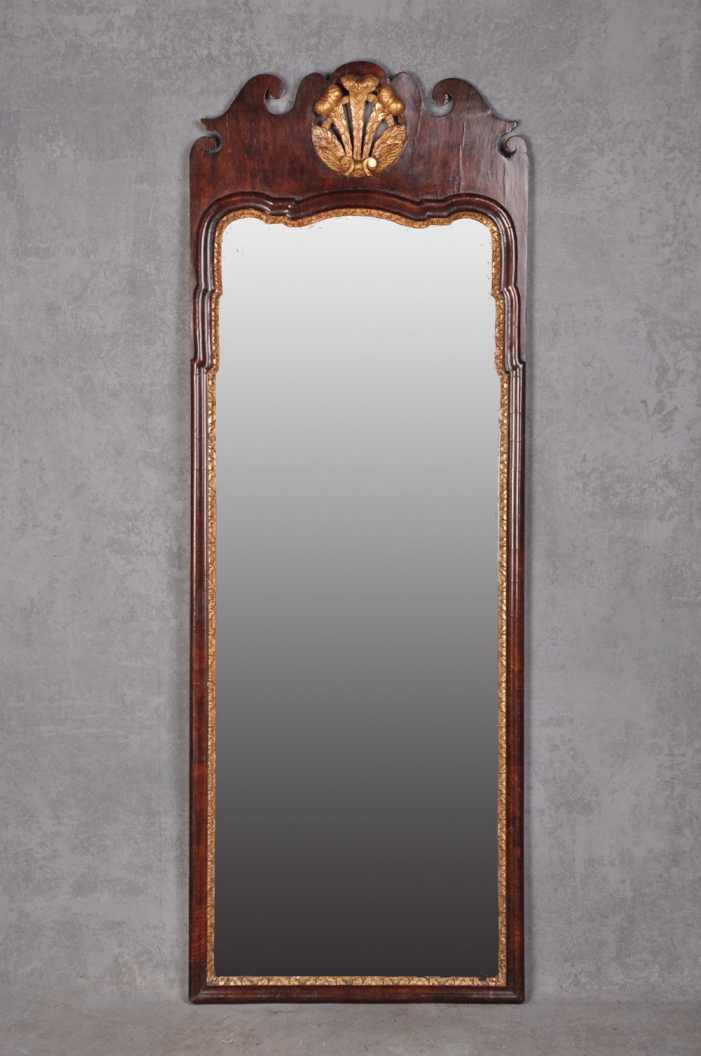 Early 18th Century Walnut & Gilt Wood Pier Mirror