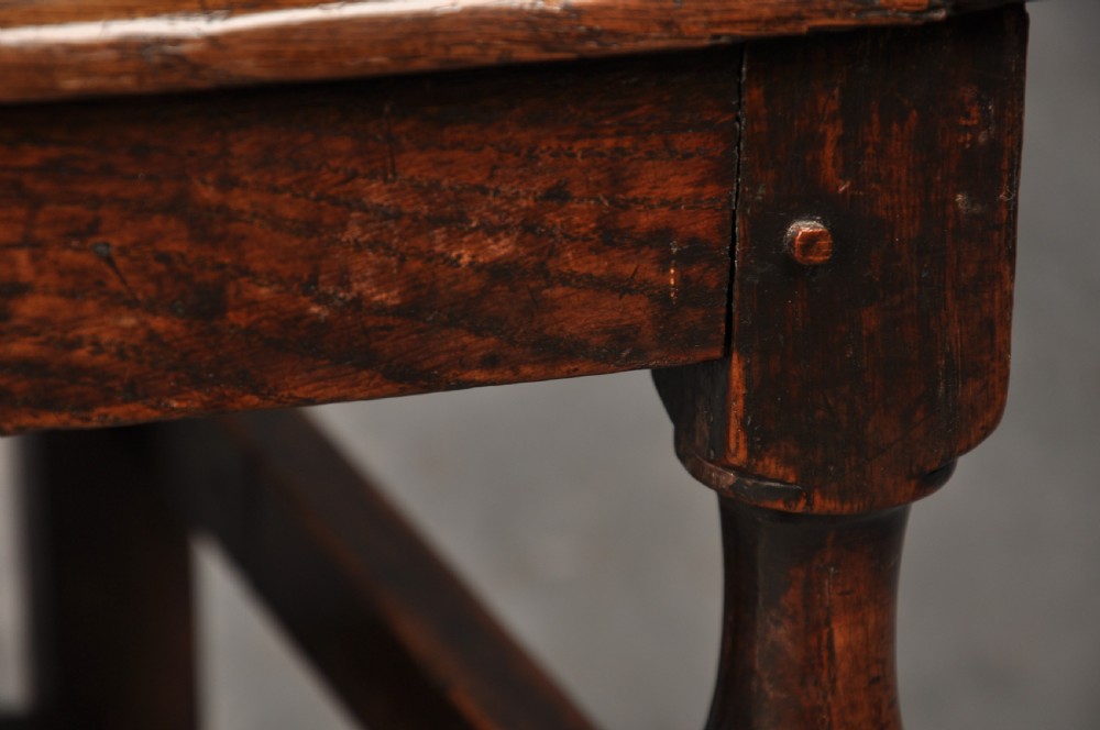 Pair Of Early 18th Century Oak Backstools View III