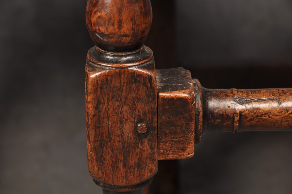 Pair Of Early 18th Century Oak Backstools View V