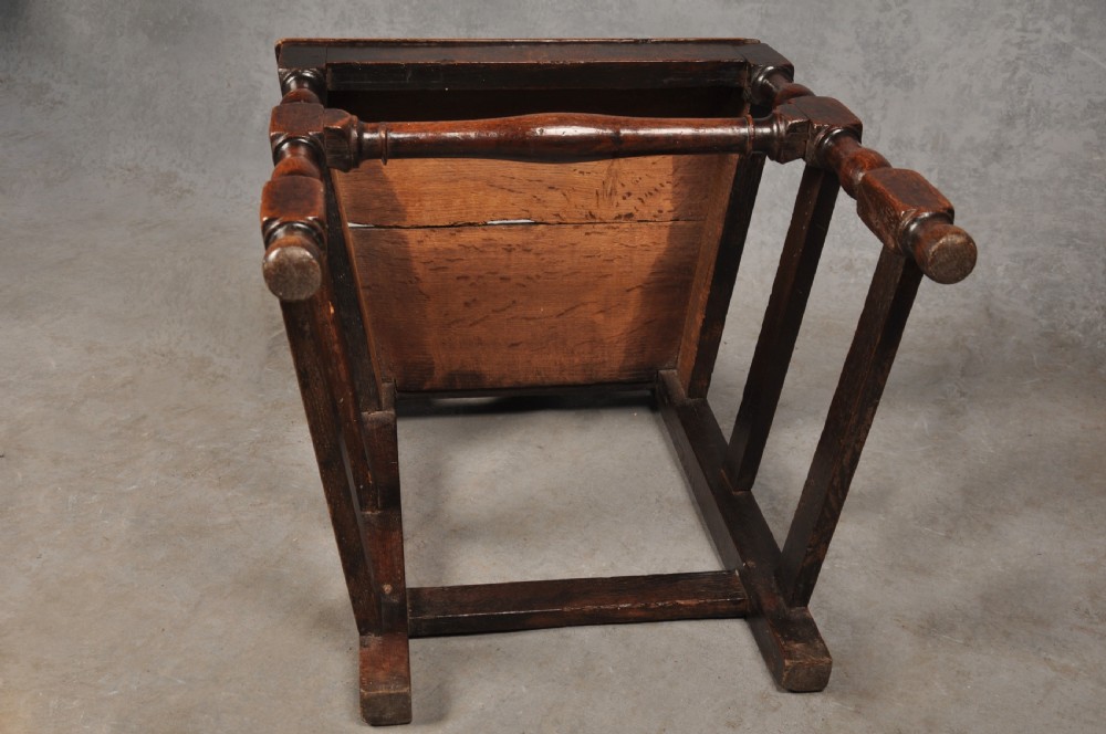 Pair Of Early 18th Century Oak Backstools View X