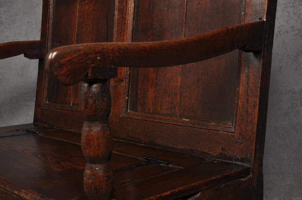 17th Century Oak Box Settle  View II