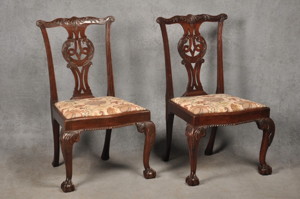 A Fine Pair Of George II Mahogany Side Chairs