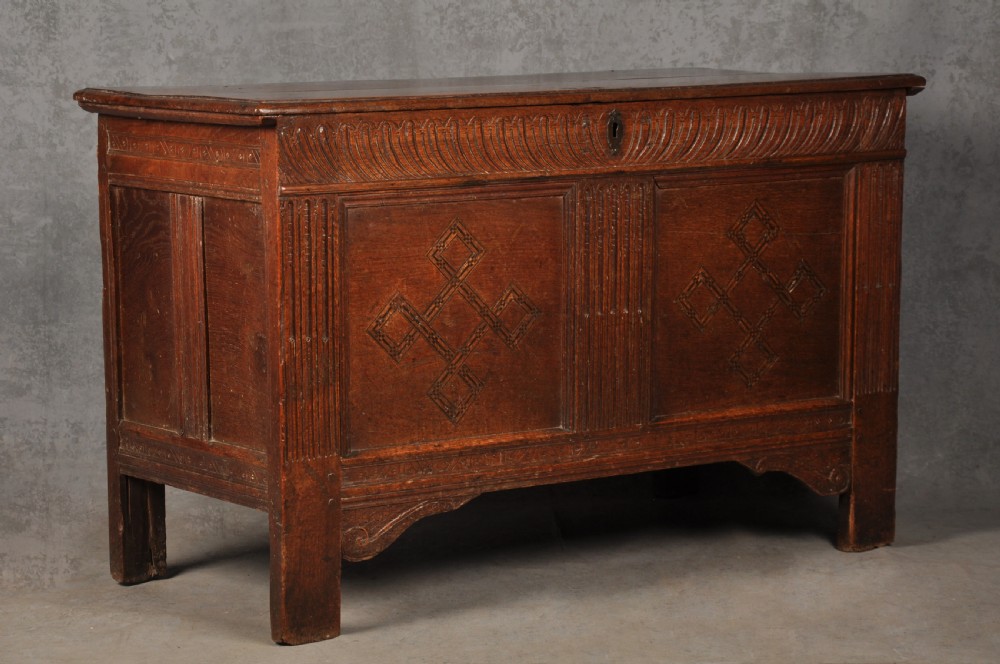 Small Early 17th Century Oak Coffer View II