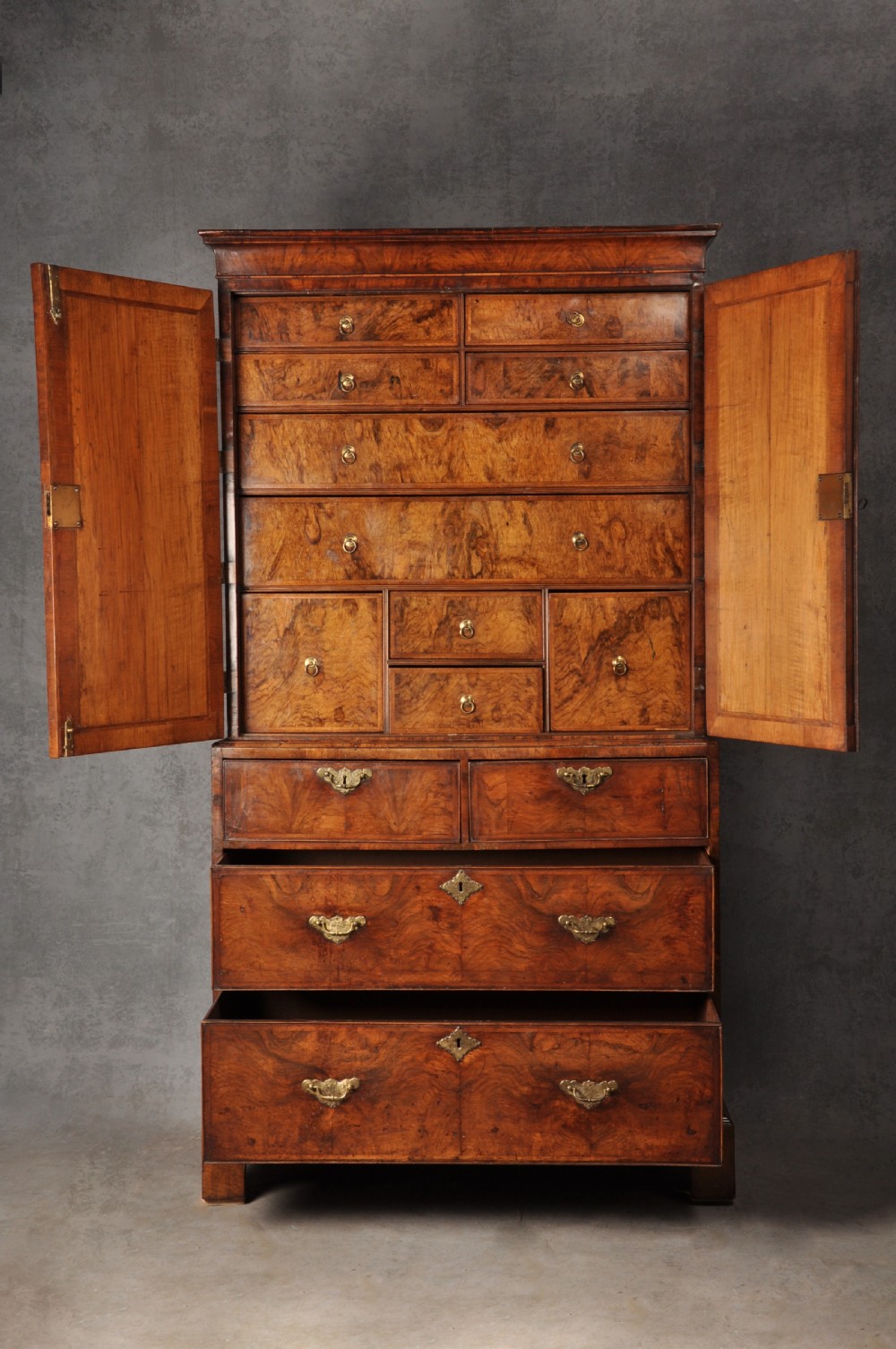 Fine Early 18th Century Walnut Cabinet On Chest View II