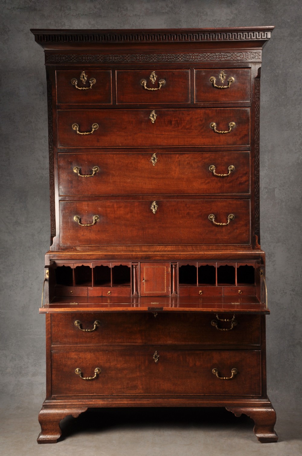 18th Century Mahogany Secretaire Tallboy