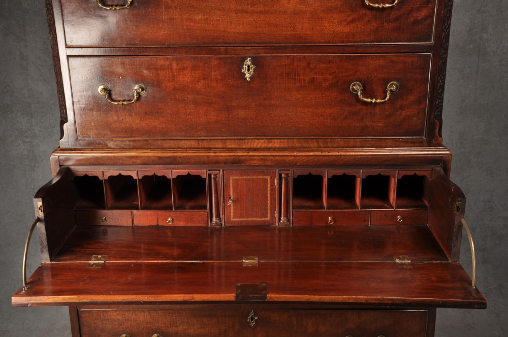 18th Century Mahogany Secretaire Tallboy View VIII
