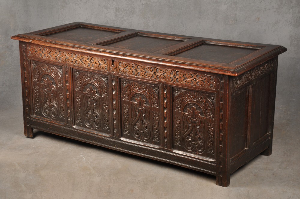 Well Carved 17th Century Oak Coffer  View VII
